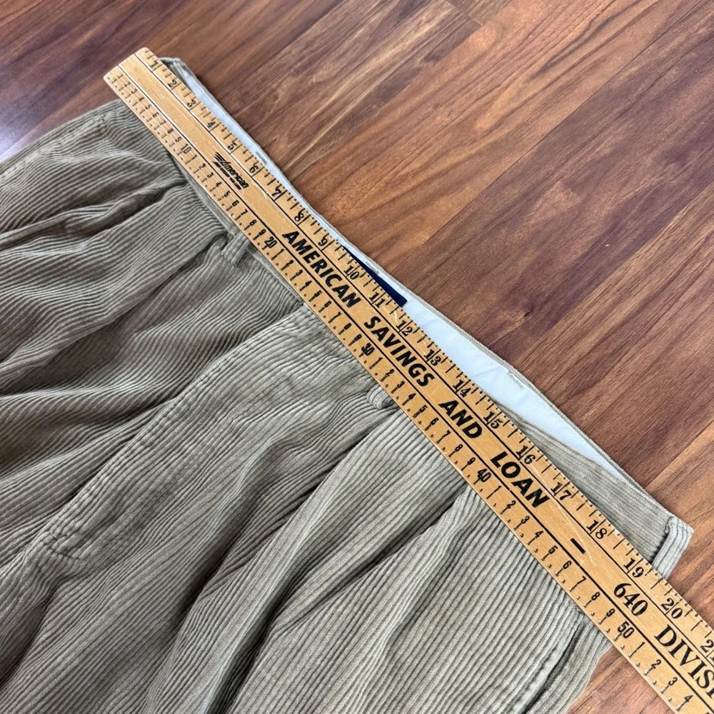 Polo Ralph Lauren Andrew Pant Baggy Wide Leg Corduroy Tan Khaki 40x32 Mens